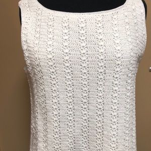 NWT Talbots Hand Crocheted sleeveless tank size Lg